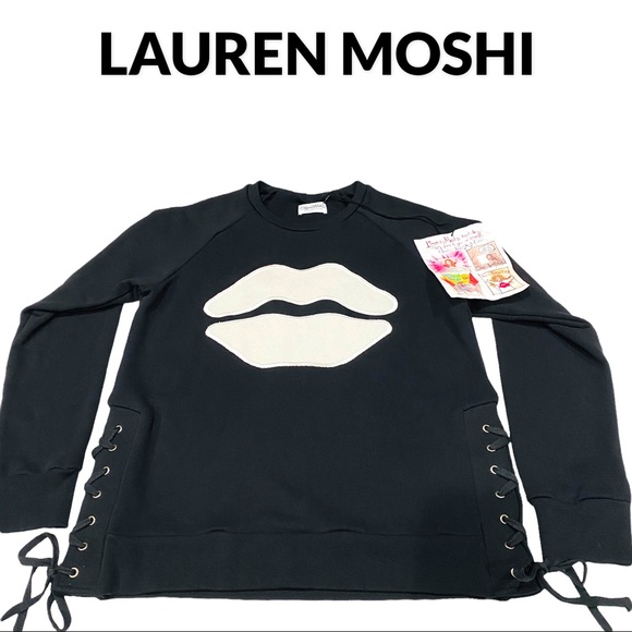 Lauren Moshi Sweaters - LAUREN MOSHI COLLECTION LIPS NEW WITH TAGS KNIT SWEATER LACE-UP SIDES SIZE SMALL